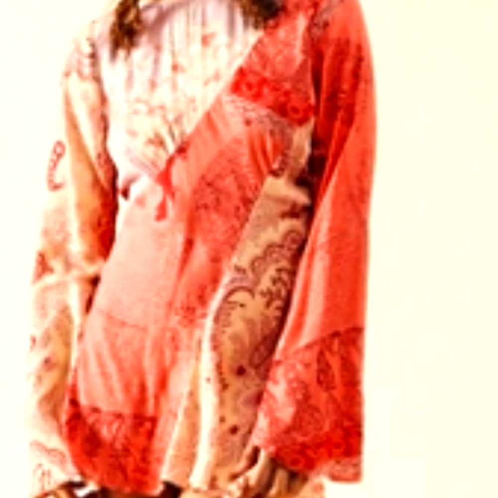 Free People Aaliyah Tunic Boho Pink Paisley Dress